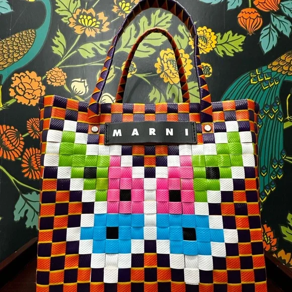 Marni Multicolor Woven Market Tote – Made in Italy - Picture 4 of 12